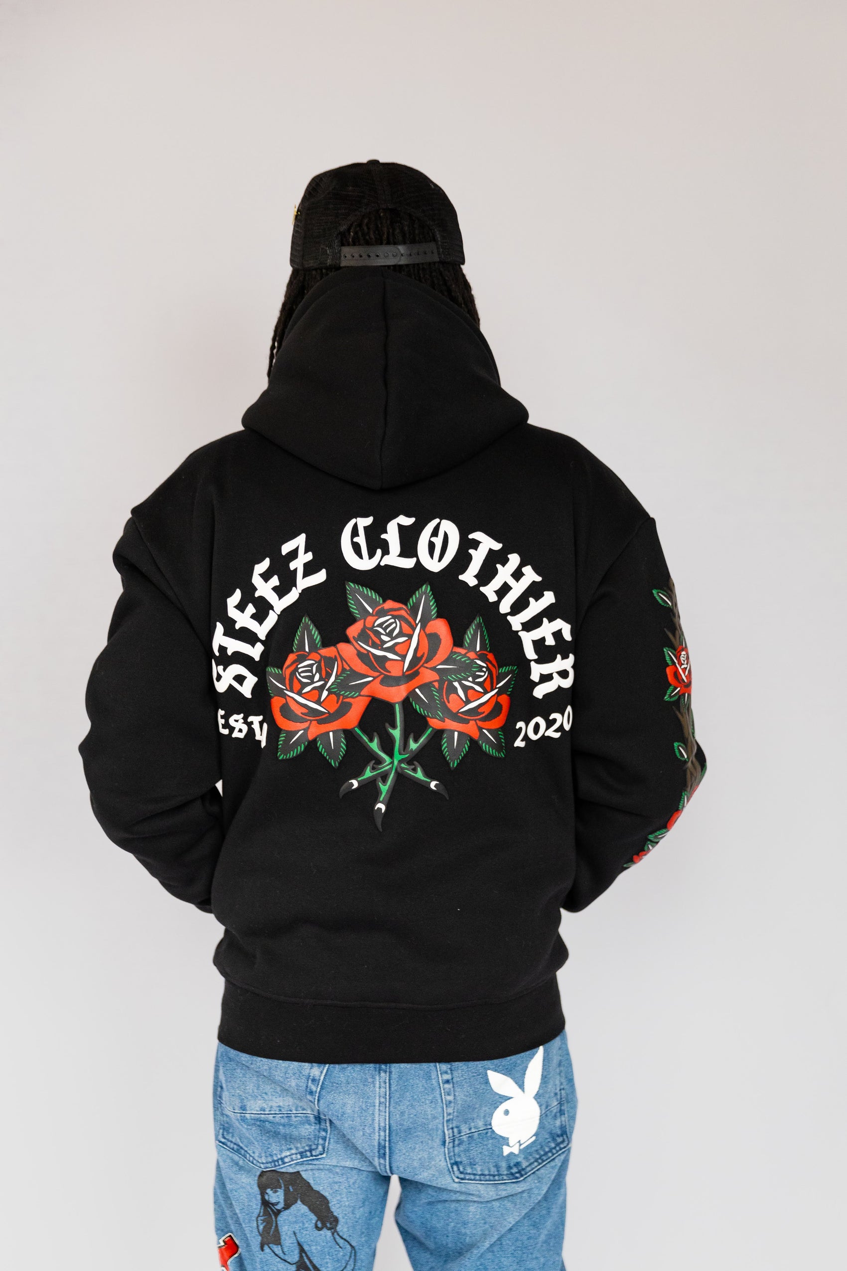Steez Rose Puff Print Sweater